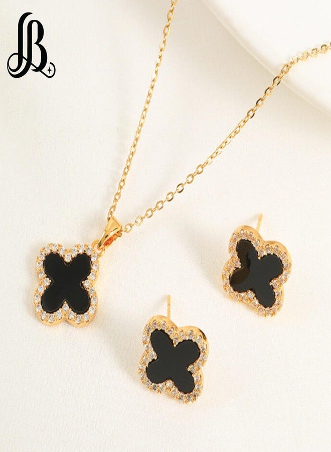 LaBling Studded Jewelry Set for Women | Designer Jewelry Set for Women | Lovely Gift - Black - Image 3